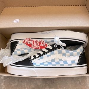 Vans “off the wall” blue fog / white (checkerboard)